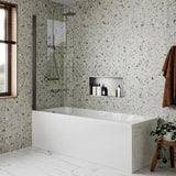Crosswater Bath Screen Slate Crosswater Clear 6 Hinged Bath Screen
