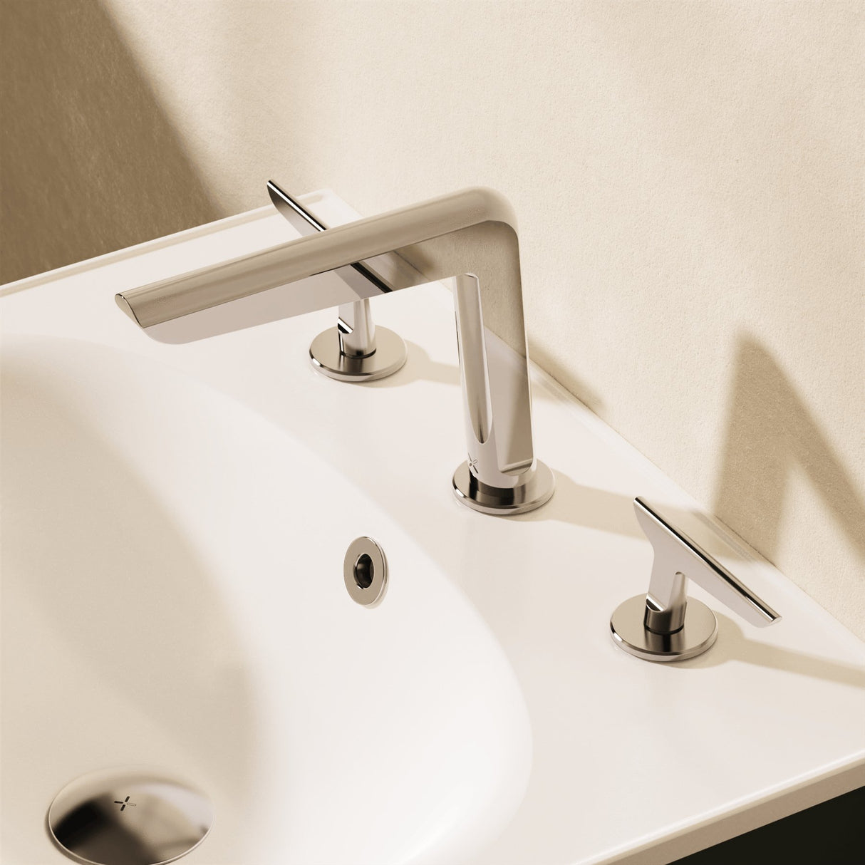 Crosswater 3 Tap Hole Basin Set Chrome Crosswater Foile 3 Hole Basin Mixer Tap