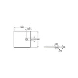 ROCA Square Shower Tray ROCA Terran-N Superslim Stonex® Square Shower Tray with Twist Colour Match Waste Cover