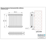 Eastbrook Rivassa Traditional 4 Column Radiator in Matt Black