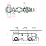 Sagittarius Concealed Shower Valve Sagittarius Ergo Lever 3 Outlet, 3 Handle Concealed Thermostatic Shower Valve