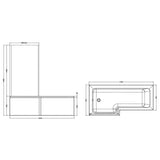 Aquarius Bathrooms L-Shaped Shower Bath Aquarius Urbano L-Shape Square Shower Bath Pack with Screen and Panel