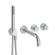 UK Bathroom Store Concealed Shower Set Chrome Crosswater Module Shower Set 10 with Pencil Handset and Bath Spout