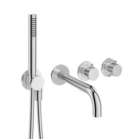 UK Bathroom Store Concealed Shower Set Chrome Crosswater Module Shower Set 10 with Pencil Handset and Bath Spout