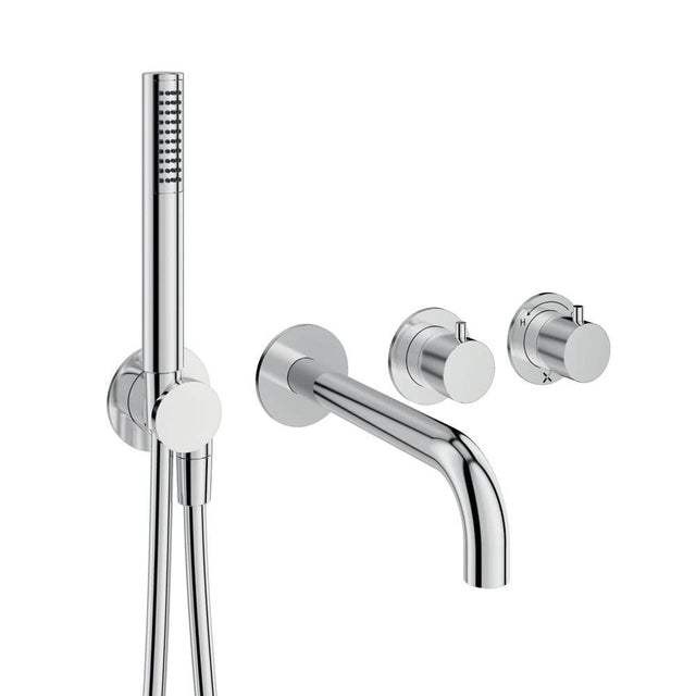 UK Bathroom Store Concealed Shower Set Chrome Crosswater Module Shower Set 10 with Pencil Handset and Bath Spout
