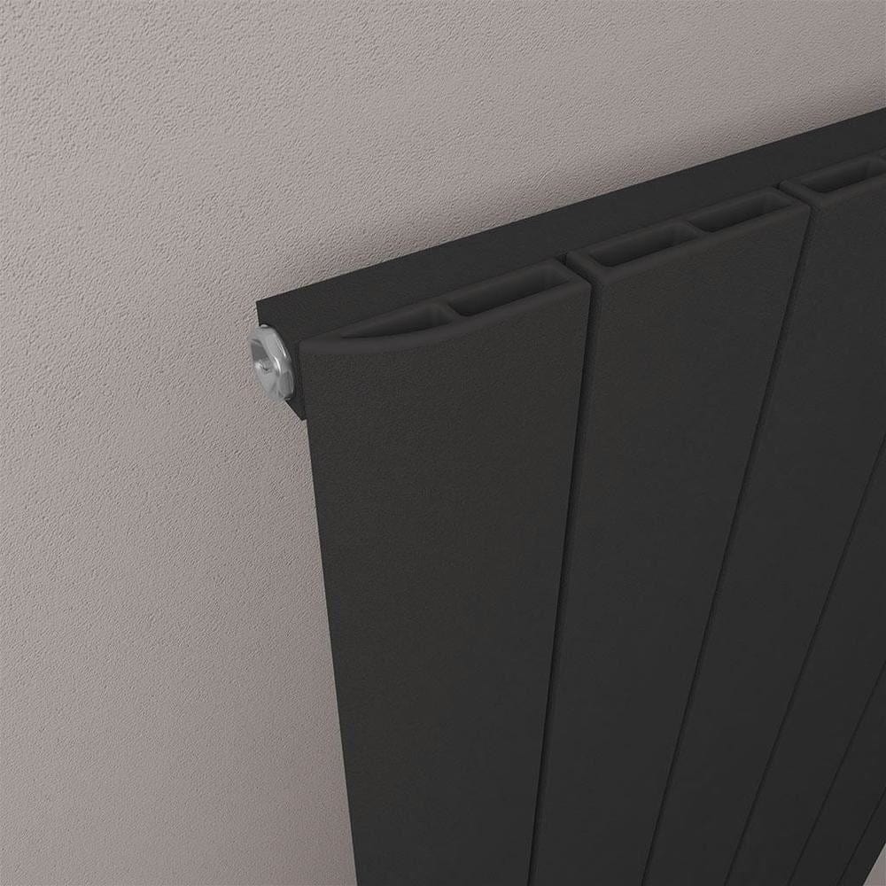 Eastbrook Panel Radiator Eastbrook Peretti Straight Vertical Aluminium Radiator in Matt Black