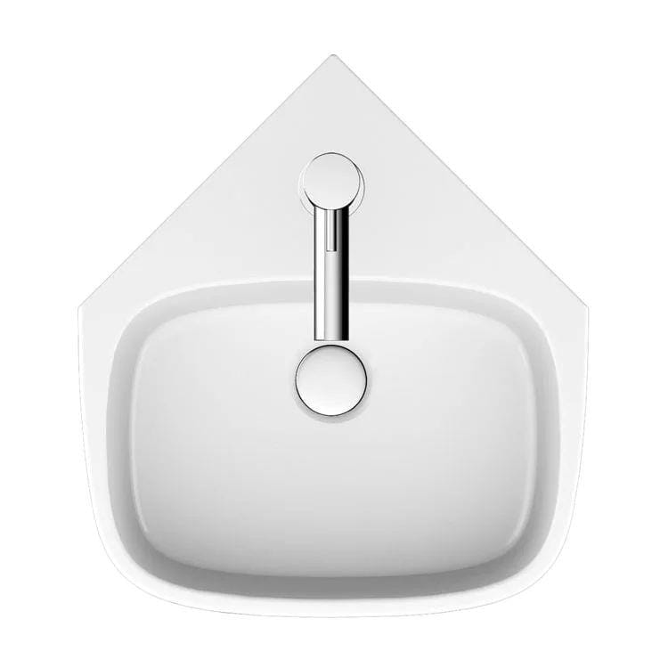 Crosswater Cloakroom Basin Crosswater Kai S Corner Cloakroom Basin with Overflow in White