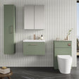 Aquarius Bathrooms Wall Mounted Vanity Unit Satin Green Aquarius Brisbane 600mm Wall Hung 1 Drawer Vanity Unit with 1 Tap Hole Mid Edge Basin