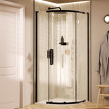 Crosswater Quadrant Shower Enclosure 900 x 900 / Matt Black Crosswater Asura 8mm Quadrant Sliding Shower Door