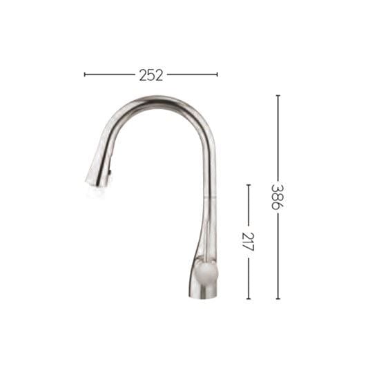 Crosswater Kitchen Tap Crosswater Cook Side Lever Kitchen Mixer Tap with Concealed Dual Function Spray