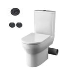 Tissino Close Coupled Toilet Right Hand / Matt Black Tissino Nerola Rimless Closed Coupled Toilet - Right or Left Soil Exit - with Soft Close Wrapover Seat