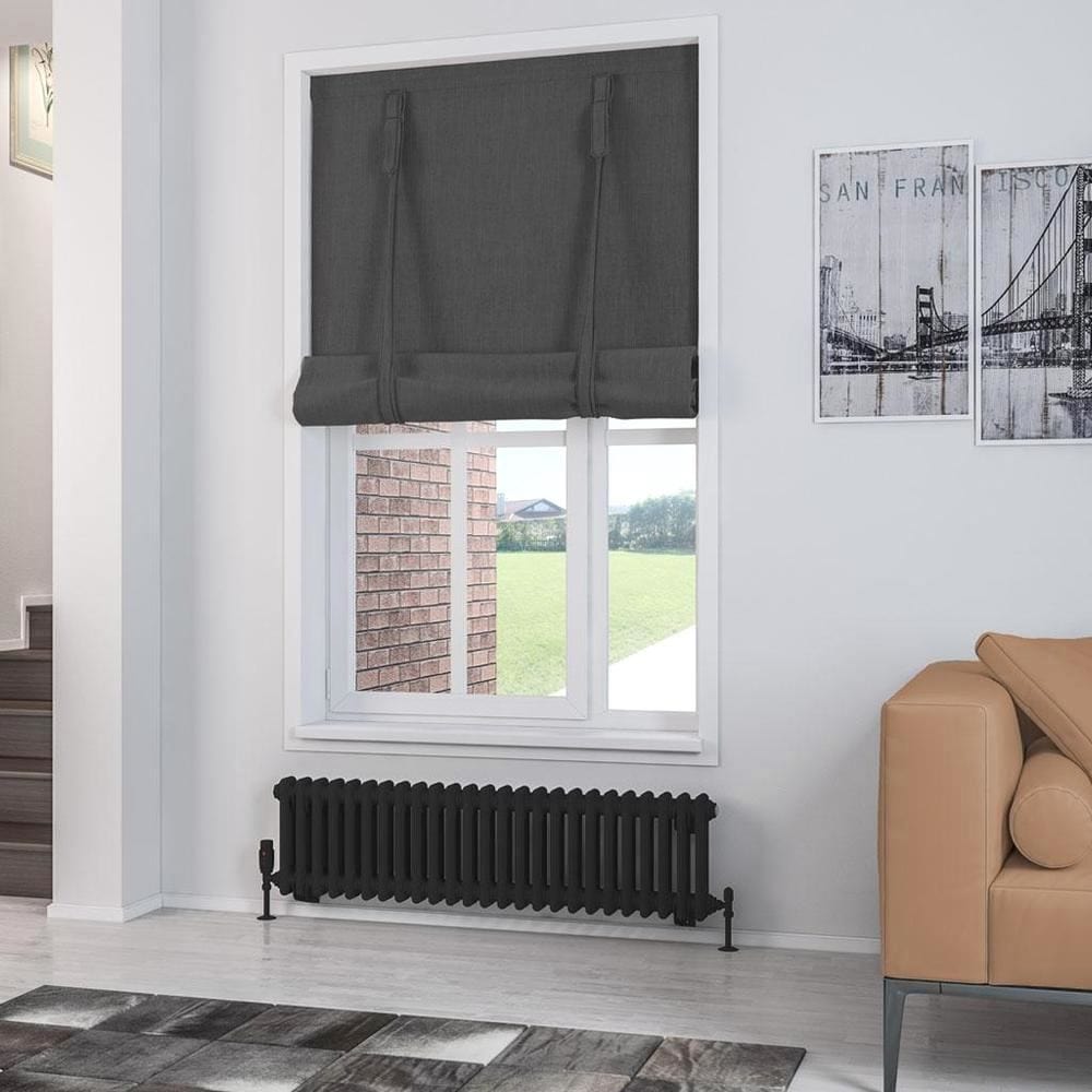 Eastbrook Column Radiator 300 x 1148 / Dual Fuel Eastbrook Rivassa Traditional 2 Column Radiator in Matt Black