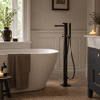 Clearwater Freestanding Bath Filler Matt Black Clearwater Varda Floor Standing Bath Shower Mixer with Shower Kit