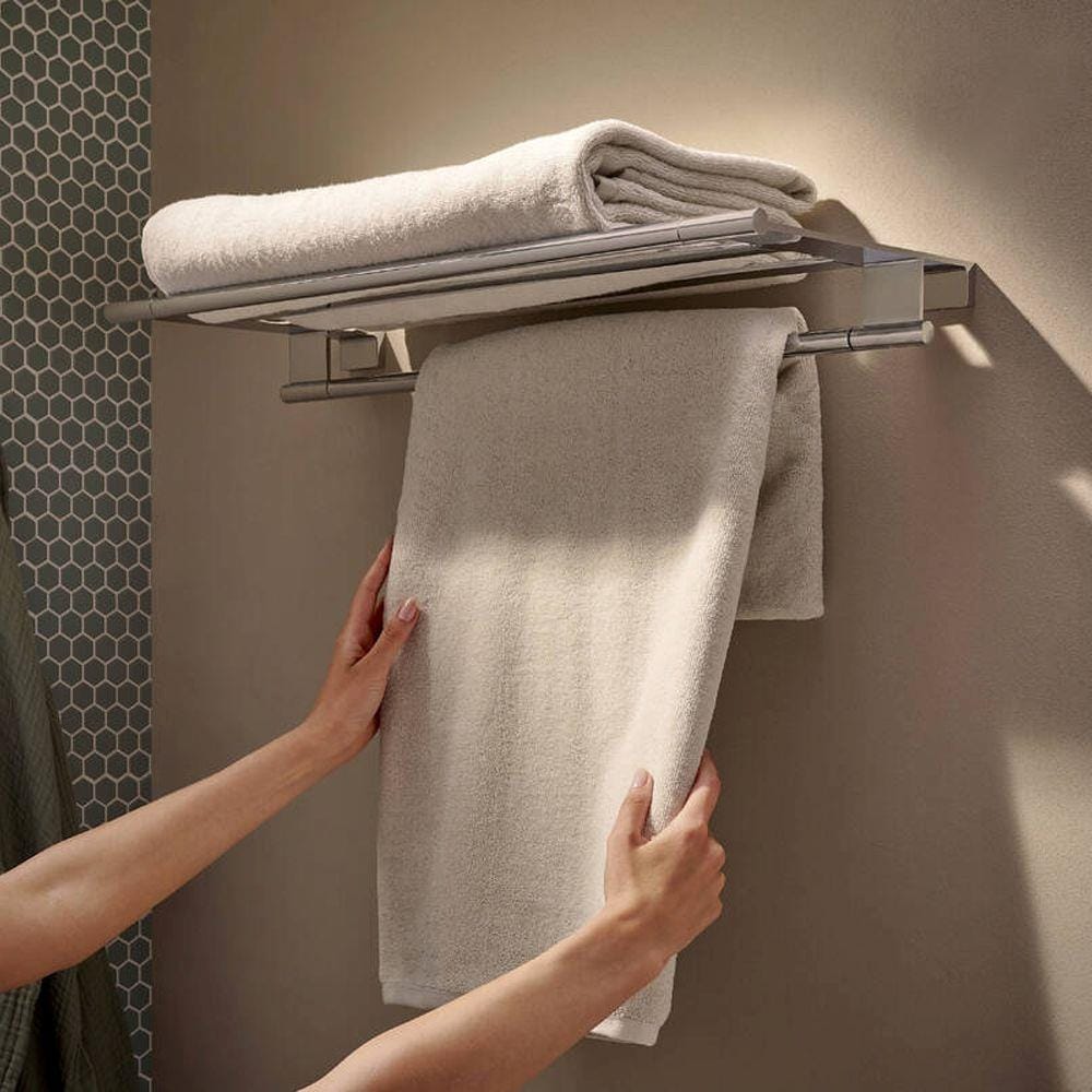 Hansgrohe Towel Rails and Rings Chrome Hansgrohe Addstoris S Towel Rack with Towel Rail