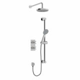 Heritage Concealed Shower Set Chrome Heritage Salcombe Concealed Thermostatic Shower Valve with Fixed Shower Head, Handset and Flexible Riser