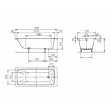 Kaldewei Single Ended Bath 1700mm x 750mm / 0 Kaldewei Cayono Single Ended Steel Bath with Leg Set
