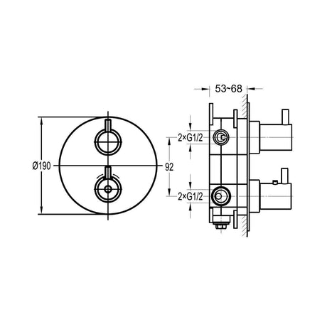 Flova Concealed Shower Valve Flova Levo Round 1, 2 or 3 Outlet SlimBOX Finishing Set