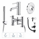 Aquarius Bathrooms Bath Shower Mixer Chrome Aquarius RF-Series Complete Bath and Basin Brassware Pack with Basin Tap, Bath and Shower Mixer and Wastes