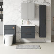 Aquarius Bathrooms Wall Mounted Vanity Unit Soft Black Aquarius Brisbane 600mm Wall Hung 2 Drawer Vanity Unit with 1 Tap Hole Mid Edge Basin