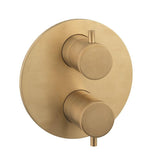 Crosswater Concealed Shower Valve Crosswater MPRO Industrial Crossbox 1 Outlet Trimset in Unlacquered Brushed Brass