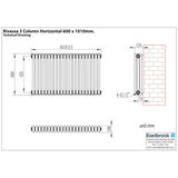 Eastbrook Column Radiator Eastbrook Rivassa Traditional 3 Column Radiator in White