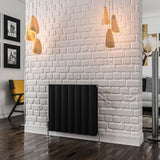 Eastbrook Panel Radiator 600 x 660 / Central Heating Eastbrook Guardia Straight Horizontal Aluminium in Matt Black