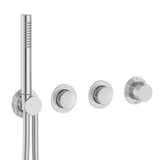 Roca Concealed Shower Set Roca T-Multi Switch Thermostatic Concealed Shower Valve with Rainshower Head, Pencil Handset and  Hose