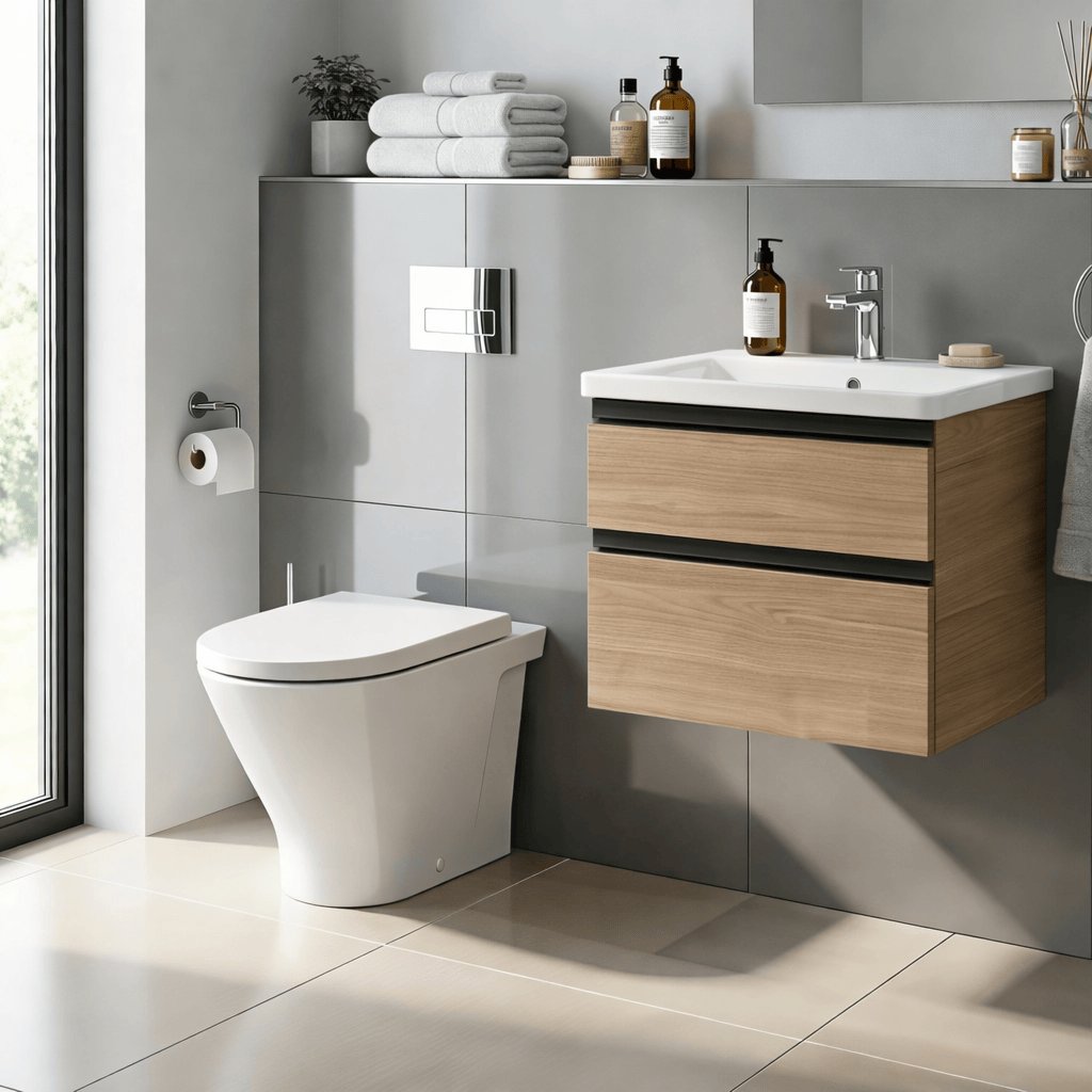Roca Back To Wall Toilet Roca The Gap Round Back to Wall Rimless Toilet with Soft Close Seat
