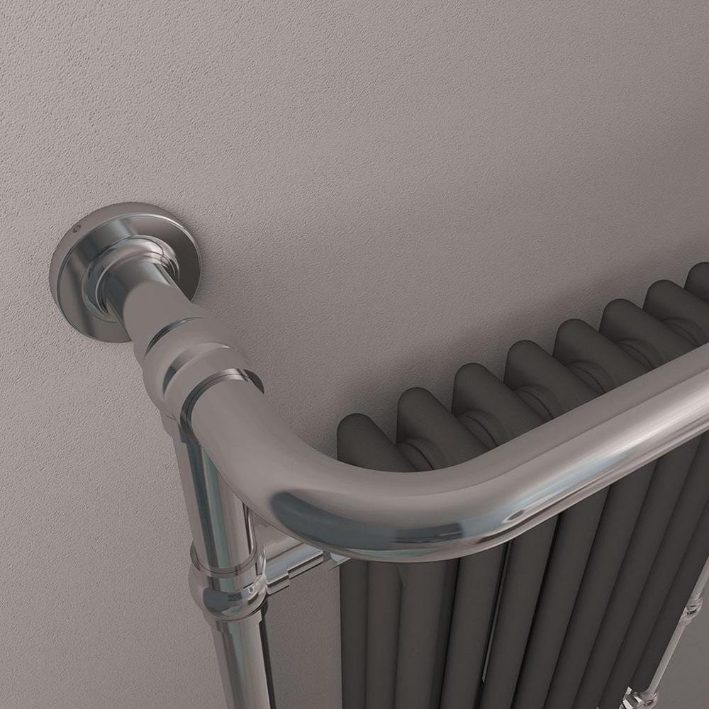 Eastbrook Inset Radiator Eastbrook Isbourne Straight Vertical Traditional Radiator in Chrome/Matt Anthracite