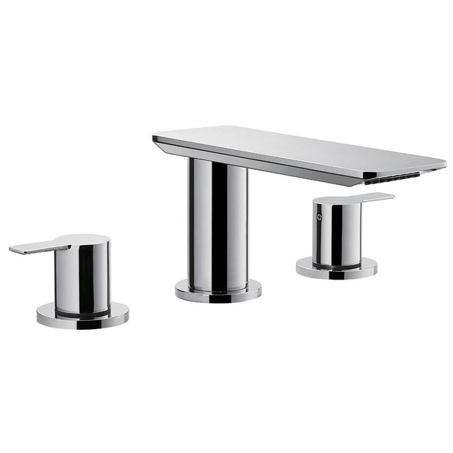 Flova 3 Tap Hole Bath Set Flova Spring 3 Hole Deck Mounted Bath Filler Tap in Diamond Chrome
