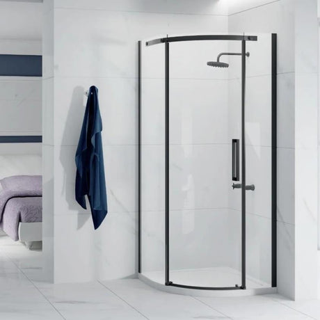 Merlyn Quadrant Shower Enclosure Matt Black / Left Handed Merlyn Ionic Essence Frameless 8mm 1 Door Quadrant Shower Enclosure