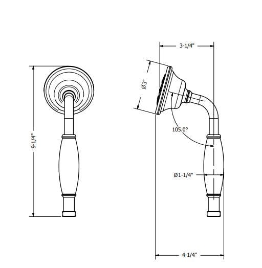 Crosswater Shower Handset Crosswater Belgravia Traditional Shower Handset in Chrome