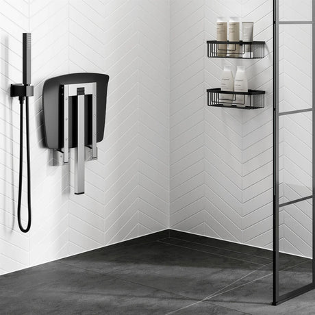 hib. Shower Seat hib. Shower Seat with Support Leg in Dark Grey