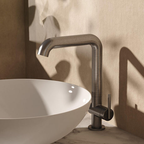 Crosswater Tall Basin Tap Stainless Steel Crosswater 3ONE6 Lever Tall Basin Mixer Tap