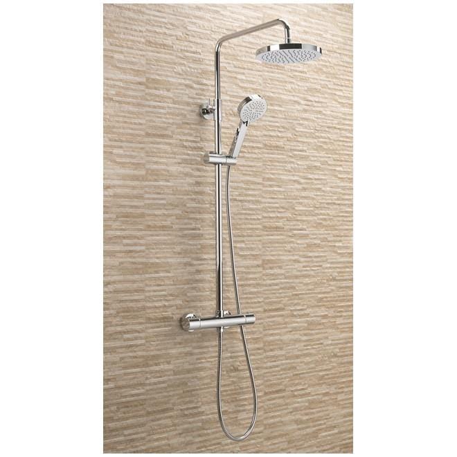 Sagittarius Exposed Shower Set Sagittarius Dream Exposed Thermostatic Bar Shower Valve with Riser, Fixed Shower Head and Handset in Chrome