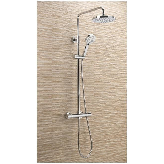 Sagittarius Exposed Shower Set Sagittarius Dream Exposed Thermostatic Bar Shower Valve with Riser, Fixed Shower Head and Handset in Chrome