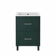 Heritage Floor Standing Vanity Unit Heritage Lynton 600mm Floor Standing 2 Drawer Vanity Unit and Basin Bundle in Classic Green