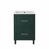 Heritage Floor Standing Vanity Unit Heritage Lynton 600mm Floor Standing 2 Drawer Vanity Unit and Basin Bundle in Classic Green