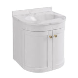Eastbrook Wall Mounted Vanity Unit Matt White / White Polymarble Eastbrook Hardwick Traditional 500mm Wall Hung Vanity Unit with Basin