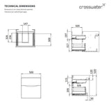 Crosswater Wall Mounted Vanity Unit Crosswater Glide II Wall Mounted Two Drawer Vanity Unit with Worktop