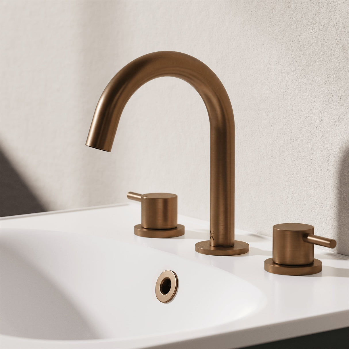 Crosswater 3 Tap Hole Basin Set Brushed Bronze Crosswater MPRO 3 Hole Basin Mixer Tap