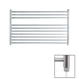 JIS Ladder Rail 600 x 1000mm / Polished Chrome / Electric Only JIS Sussex Newick Horizontal Stainless Steel Heated Towel Rail