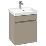 Villeroy & Boch Wall Mounted Vanity Unit Sand Grey Matt Villeroy & Boch Arto Wall Mounted 450mm One Drawer Vanity Unit with Basin