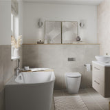 Britton Back To Wall Freestanding Bath Britton Saturn Back to Wall Freestanding Bath - 1700 x 750mm in White