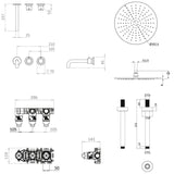 UK Bathroom Store Concealed Shower Set Crosswater Module Shower Set 3 with Fixed Overhead Shower and Bath Spout