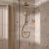 UK Bathroom Store Concealed Shower Set Brushed Brass / Wall Arm / 200mm Crosswater Module Shower Set 2 with Riser Rail Kit and Overhead Shower