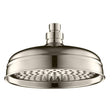 JTP Fixed Shower Head Nickel JTP Grosvenor 200mm Traditional Round Shower Head