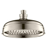 JTP Fixed Shower Head Nickel JTP Grosvenor 200mm Traditional Round Shower Head