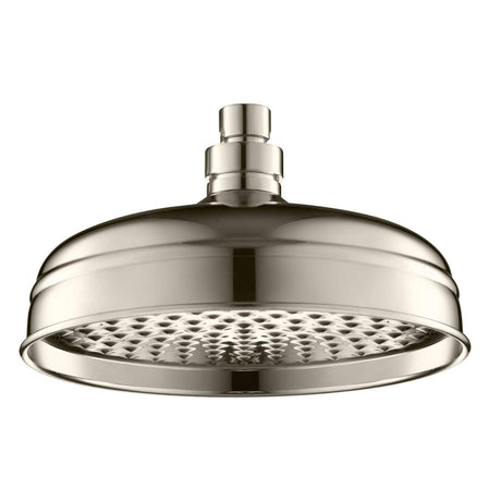 JTP Fixed Shower Head Nickel JTP Grosvenor 200mm Traditional Round Shower Head
