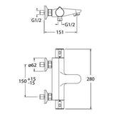 Crosswater Bath Shower Mixer Crosswater Thermostatic Wall Mounted Bath Shower Mixer Tap in Chrome